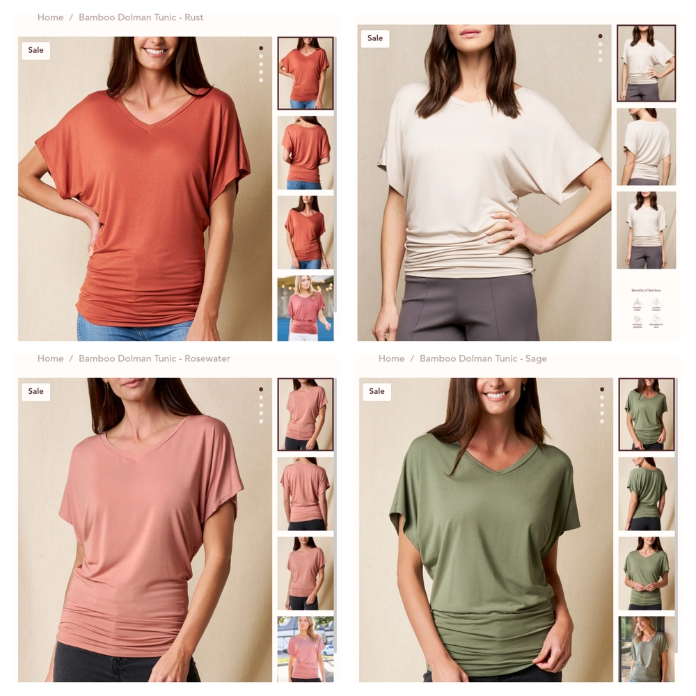 Lot Of 4 Sivana Bamboo Tunics